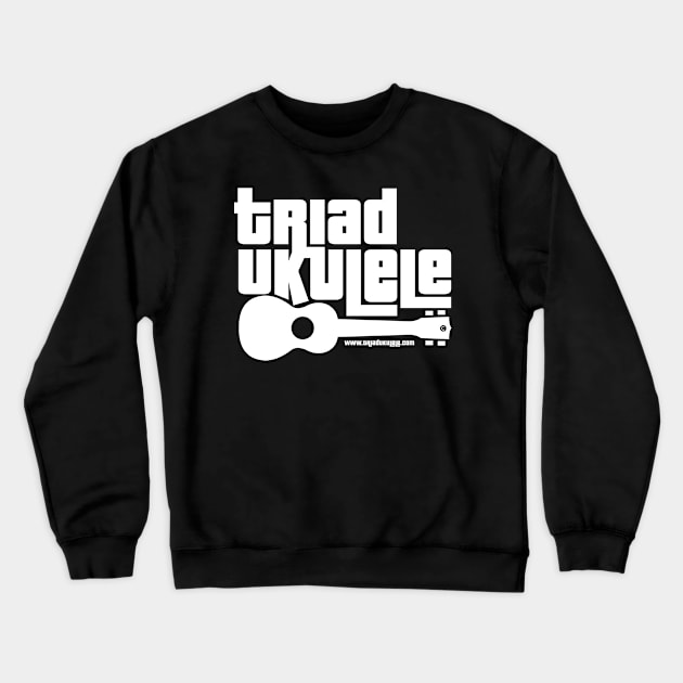 Triad Ukulele Logo White Crewneck Sweatshirt by Sara Howard